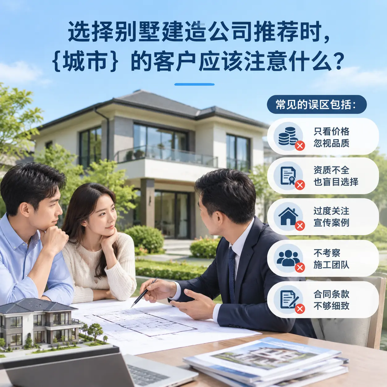 选择别墅建造公司推荐时，云岩 的客户应该注意什么？